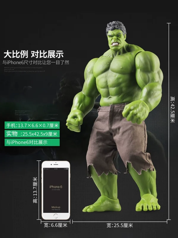 浩克玩具，Manwei 大型手工製作的復仇者浩克，結合可移動的木偶模型，圍繞著男孩們